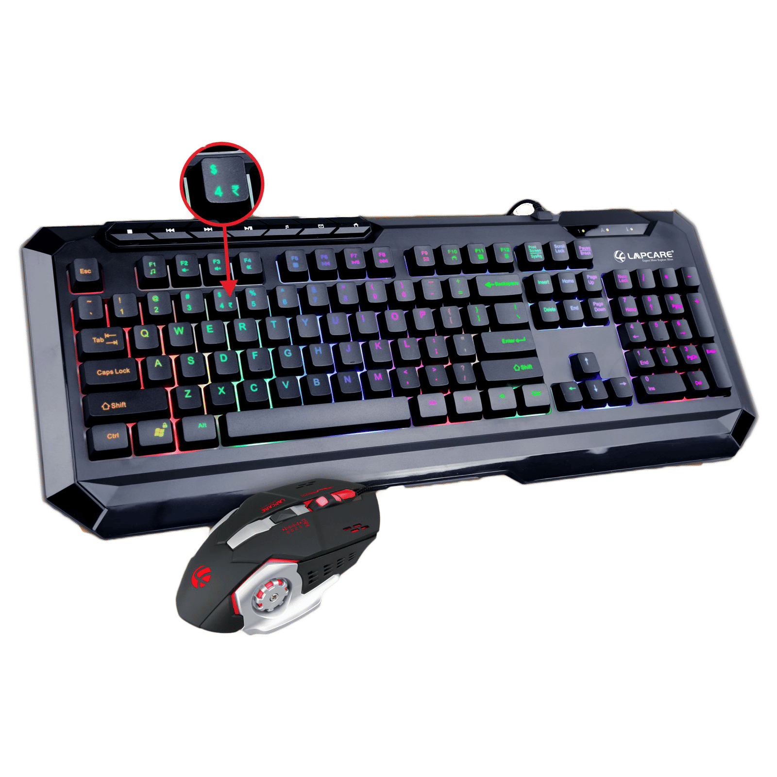 Buy Lapcare Champ LGC003 Wired Gaming Keyboard & Mouse Combo (111 Keys